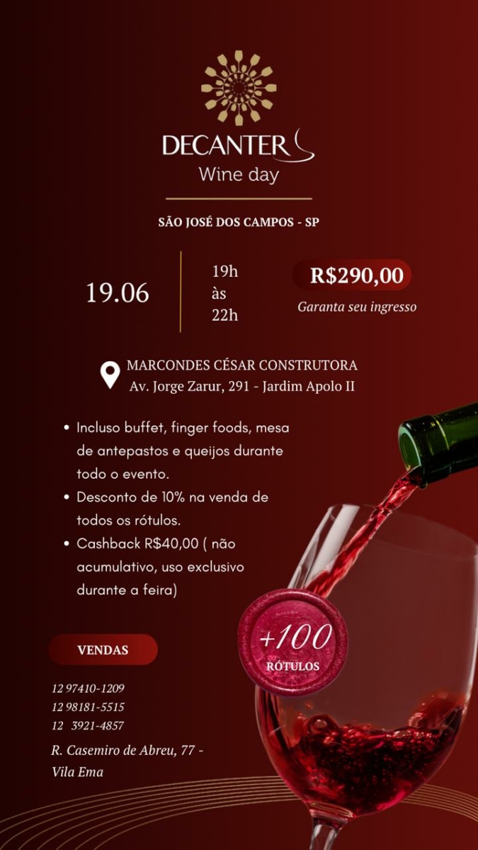 Decanter Wine Day 2024 Feira de Vinhos terá mais de 100 rótulos para