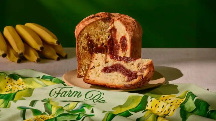 Dengo e Farm lançam panetone de bananada com lenço de brinde