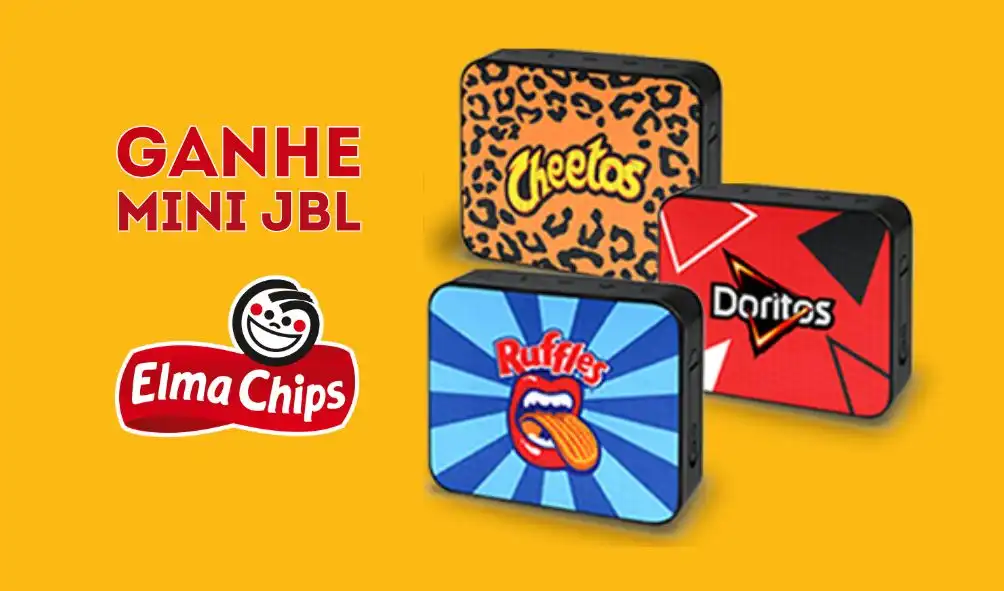 Elma Chips lança campanha que distribuirá caixinhas JBL, copos, bolsas e mais