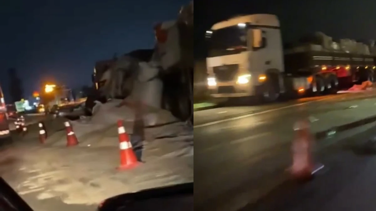 Uma pessoa morre e outra fica ferida em acidente entre duas carretas  na Dutra em Roseira