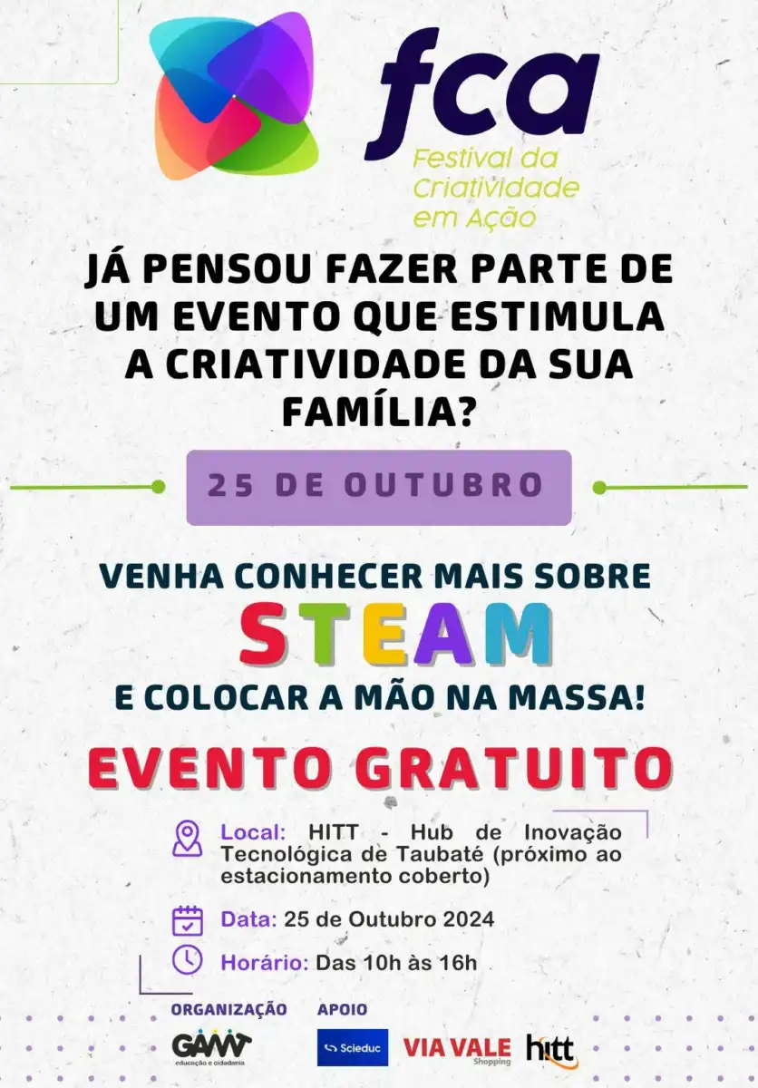GAMT, Via Vale e HITT oferecem atividades gratuitas para crianças, jovens e adultos