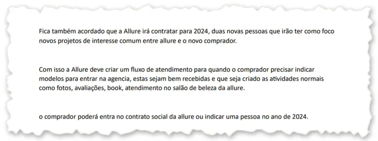 trecho dos termos da compra de 50 da allure enviados a vorcaro em dezembro de 2023-