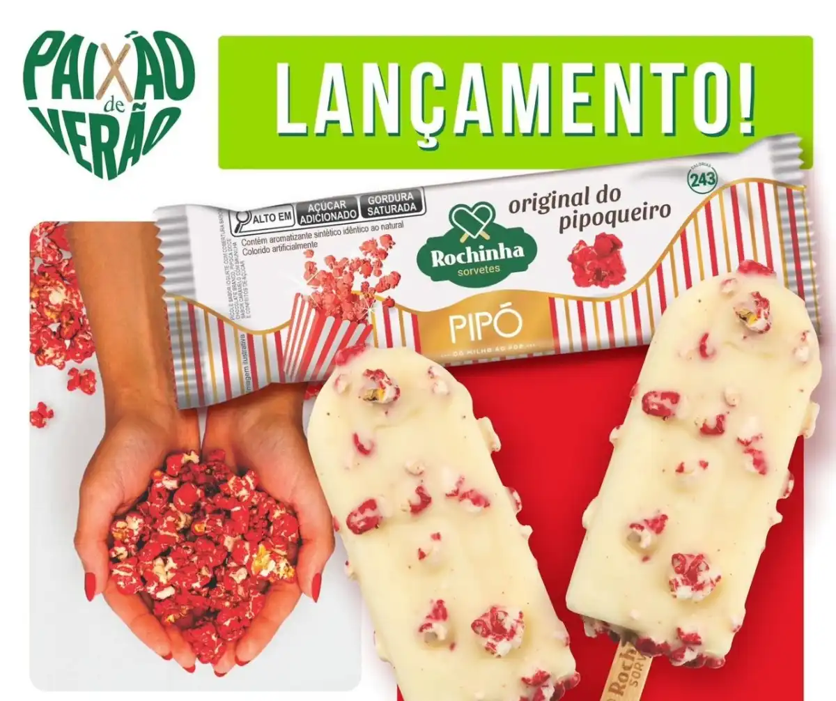 Rochinha, com fábrica em São José, lança primeiro picolé de pipoca do Brasil