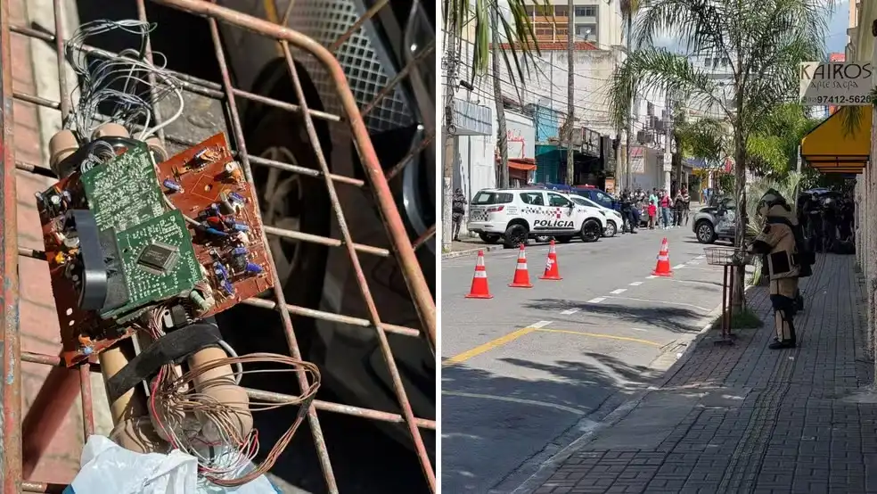 Suspeita de bomba mobiliza policiais do GATE e interdita rua no centro de Taubaté