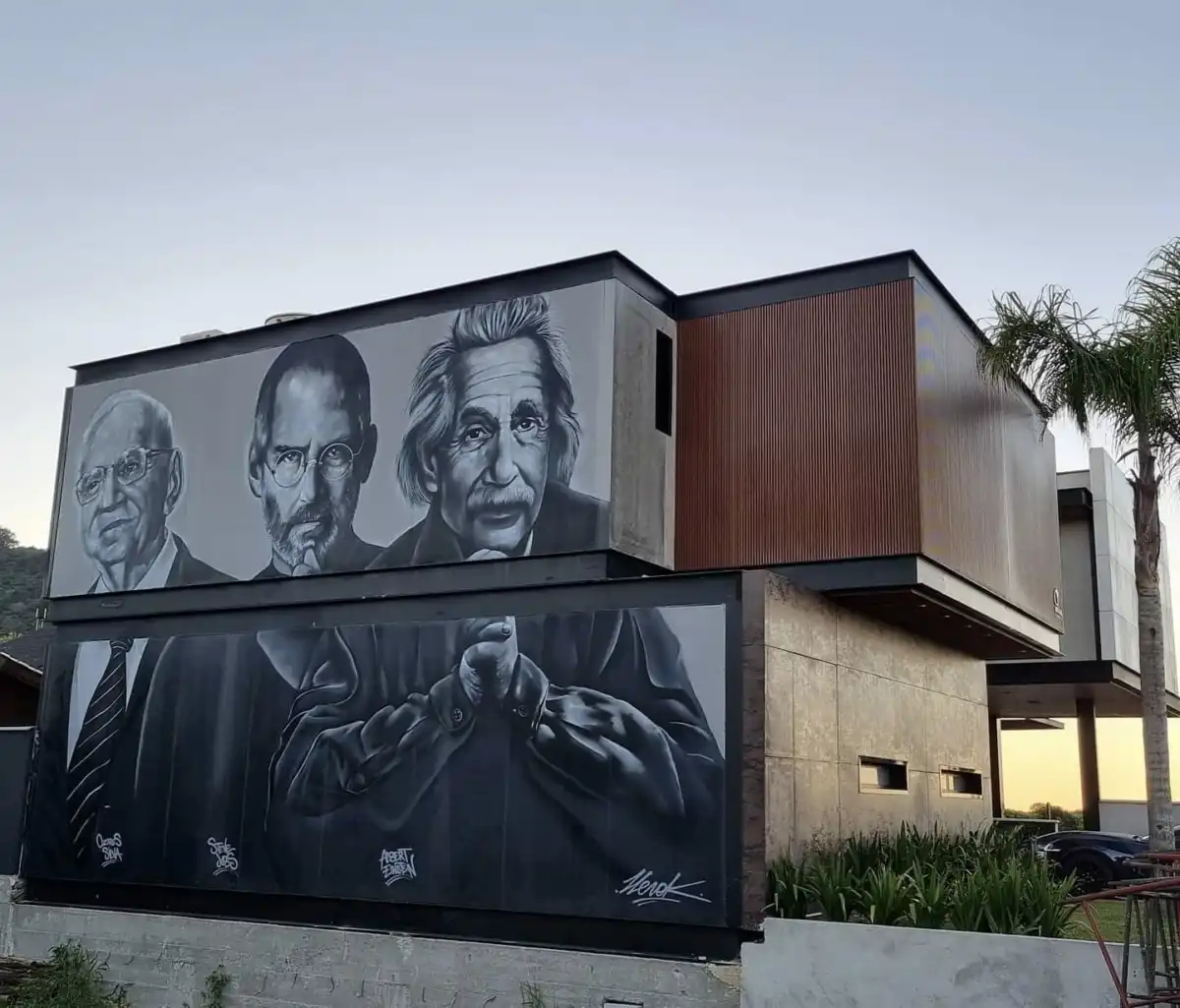 Empresário Homenageia Ozires Silva com um Painel Gigante em Grafite