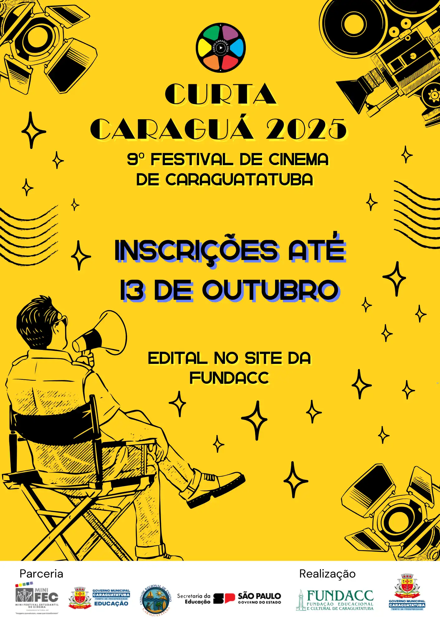 Fundacc está com inscrições abertas para 9º Festival de Cinema Curta Caraguá