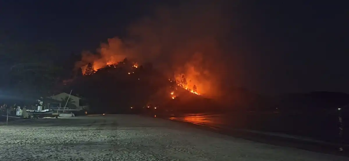 Incêndio atinge área de 76 mil m² na Praia da Tabatinga em Ubatuba