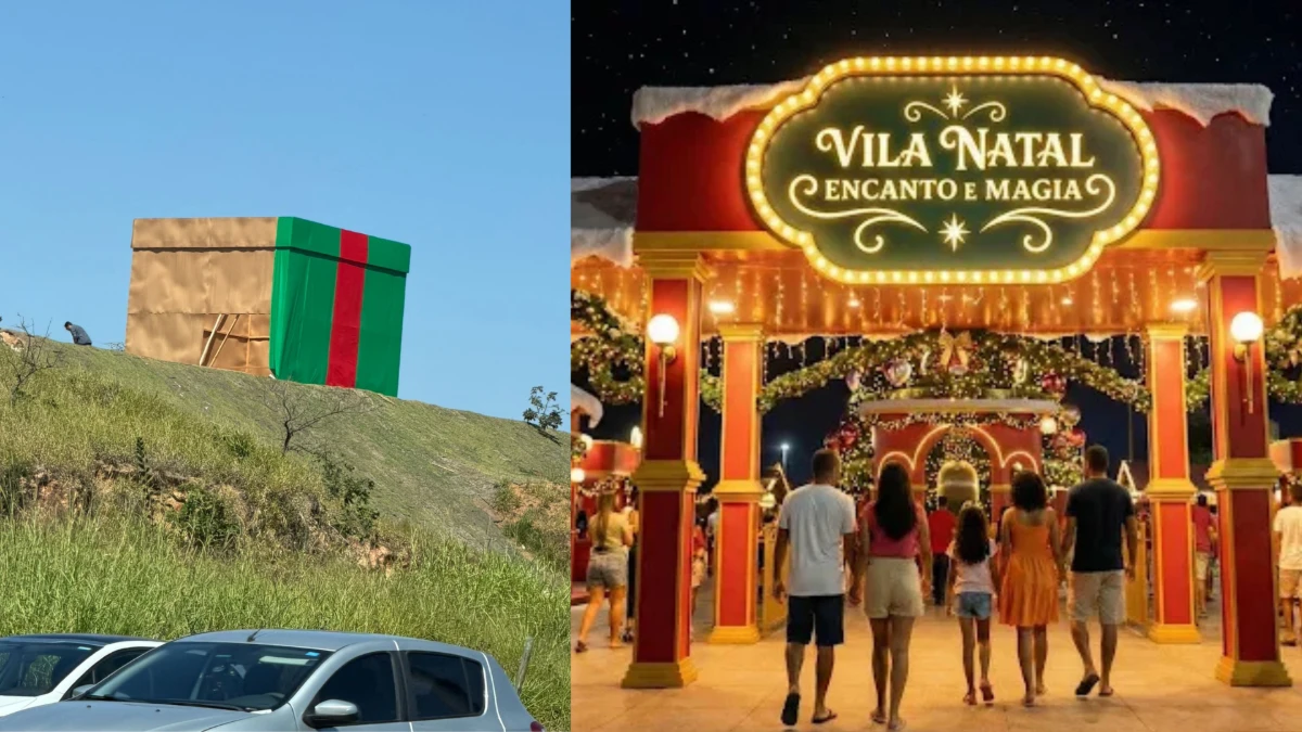Vila de Natal começa a ser montada e chama a atenção no Anel Viário