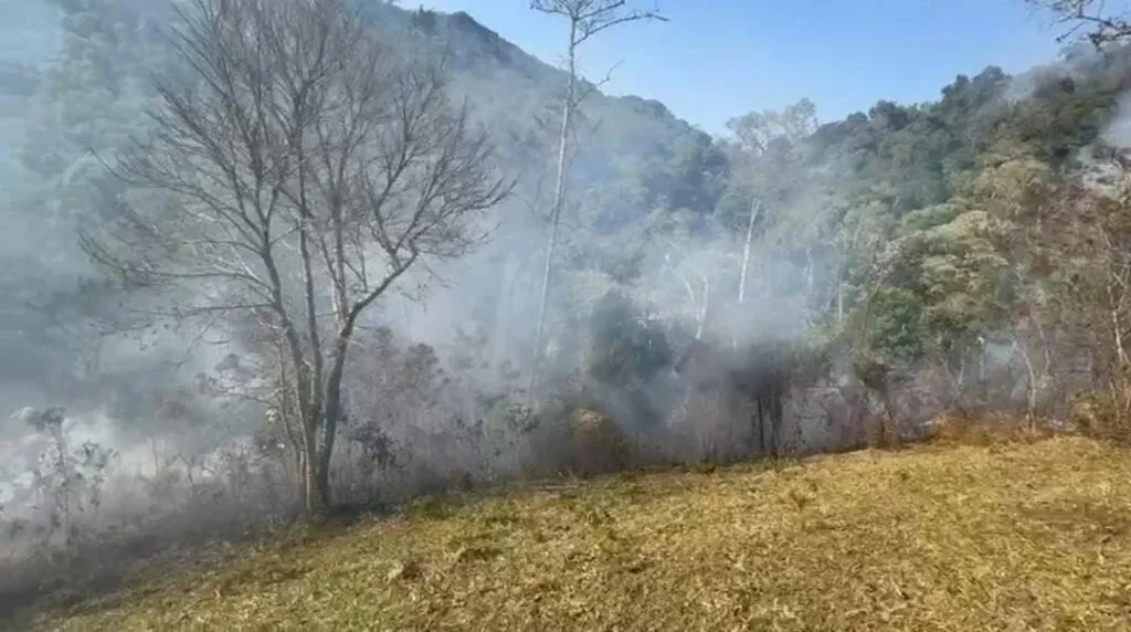 Incêndio destrói mais de 330 campos de futebol na Serra da Bocaina em Bananal