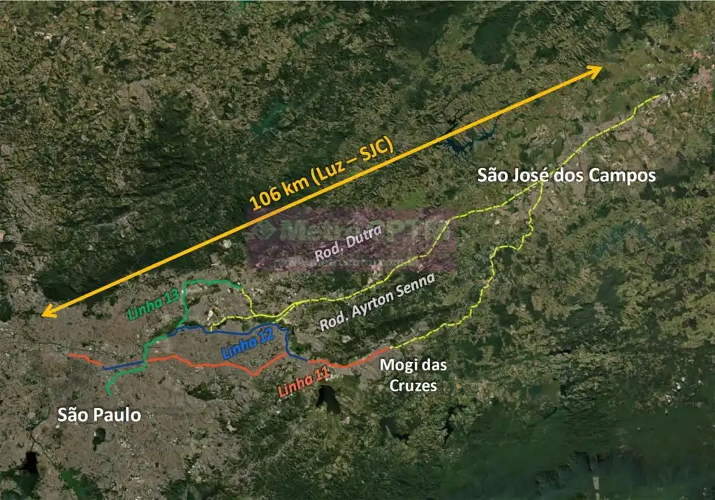 Trem entre São José e São Paulo tem orçamento inicial de R$ 6 bi