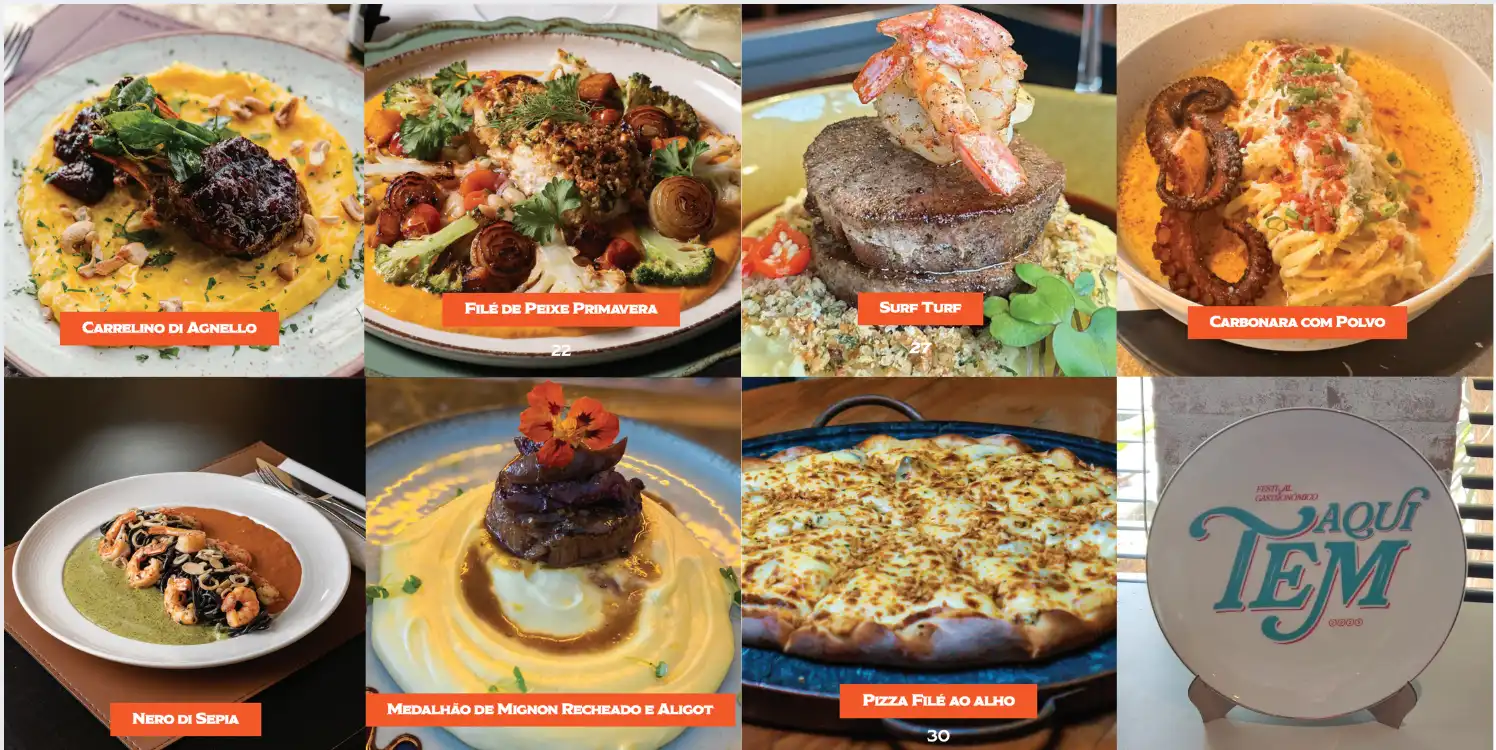 Conheça os pratos de comida contemporânea e pizzaria do Festival Gastronômico Aqui Tem