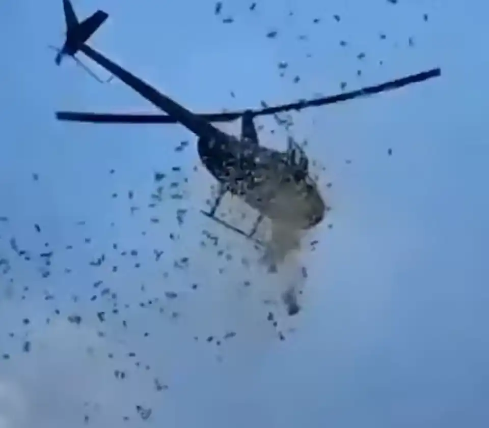 Último desejo: helicóptero lança R$ 27 mil em avenida dos EUA após morte de milionário