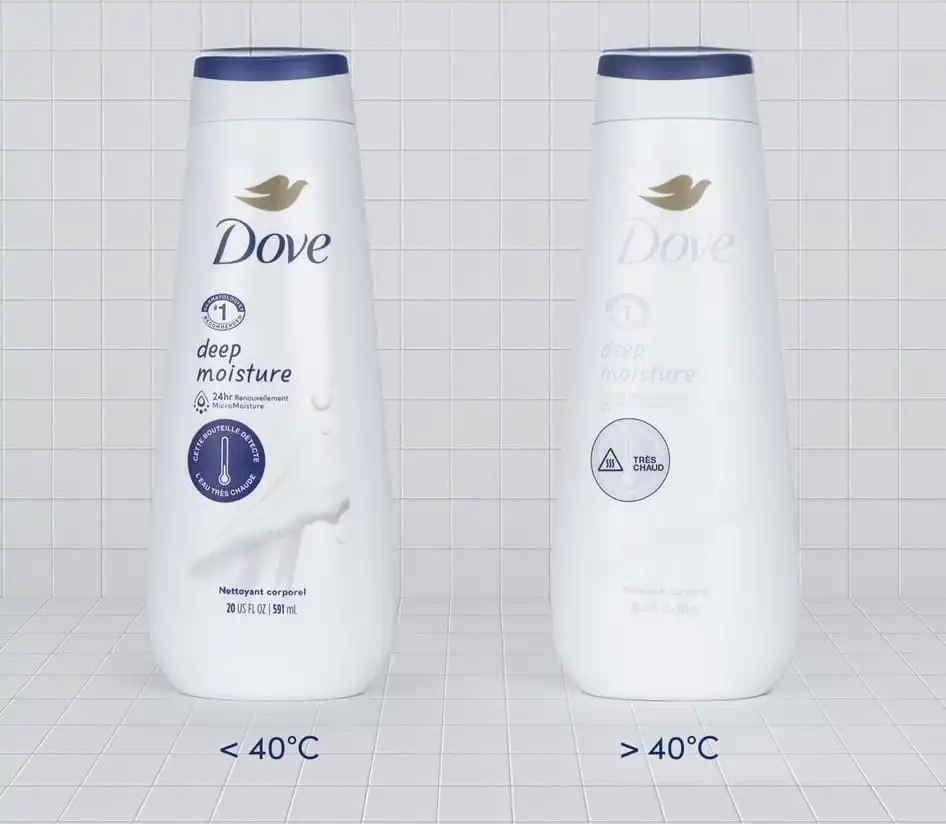 Dove lança embalagem que detecta quando a água do chuveiro está muito quente 