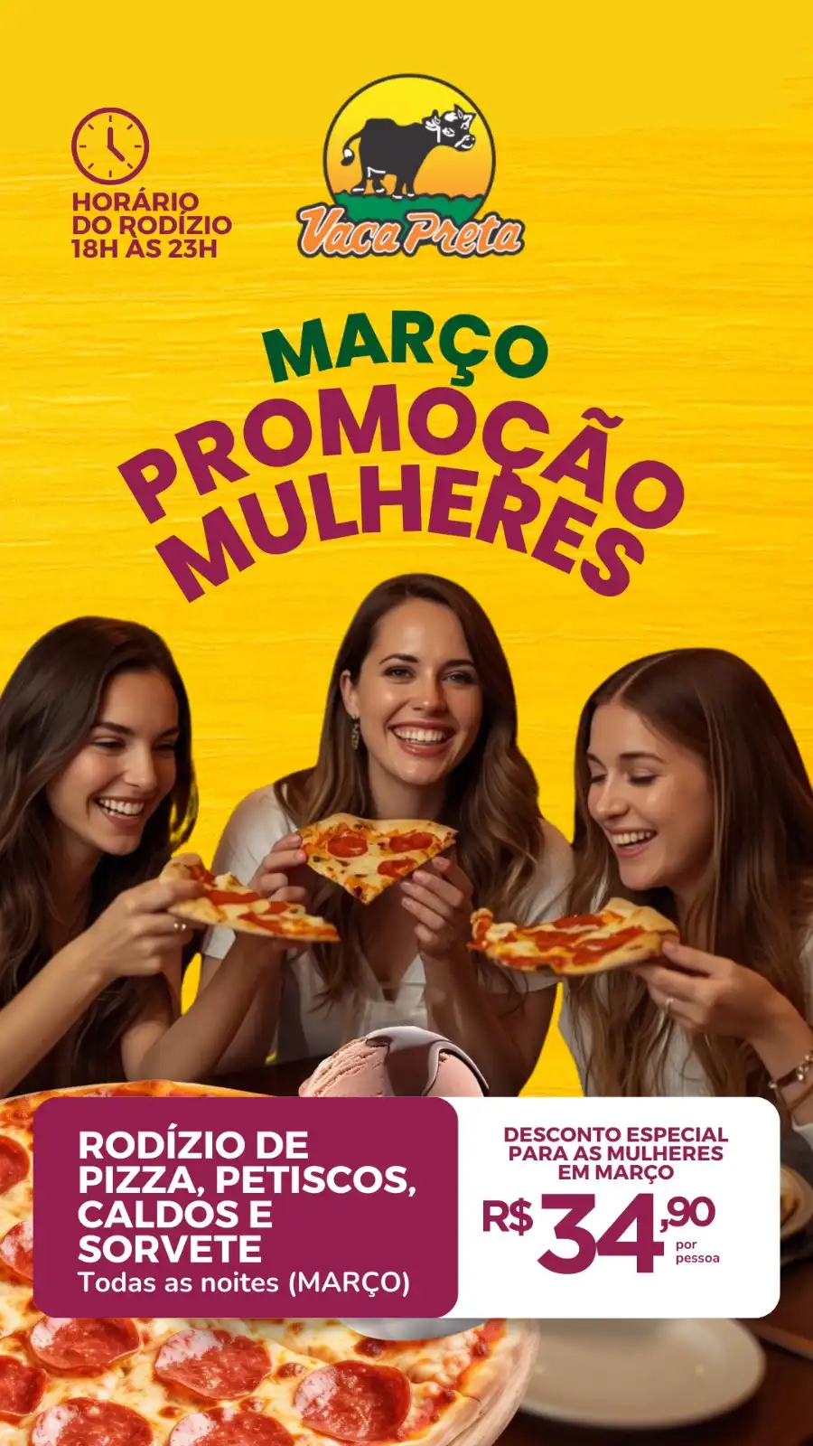Restaurante Vaca Preta promove rodízio especial no mês das mulheres