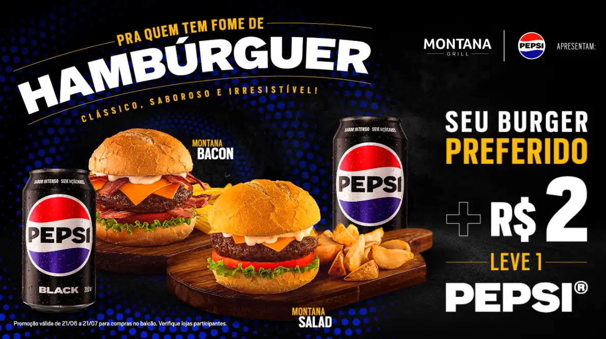 Durante as férias, Montana Grill faz promoção 'Pra quem tem fome de hambúrguer'