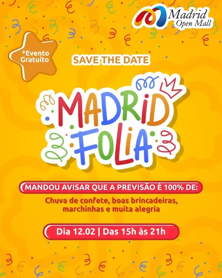 Urbanova recebe festa de carnaval com o Madrid Folia 