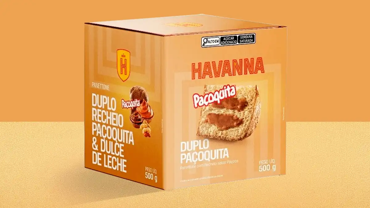 Havanna lança panetone exclusivo recheado de Paçoquita e doce de leite