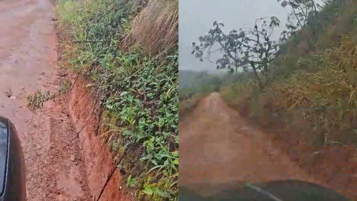 Estrada da Pedra Branca, em Taubaté, vira lamaçal em meio a obra de pavimentação, denuncia moradora