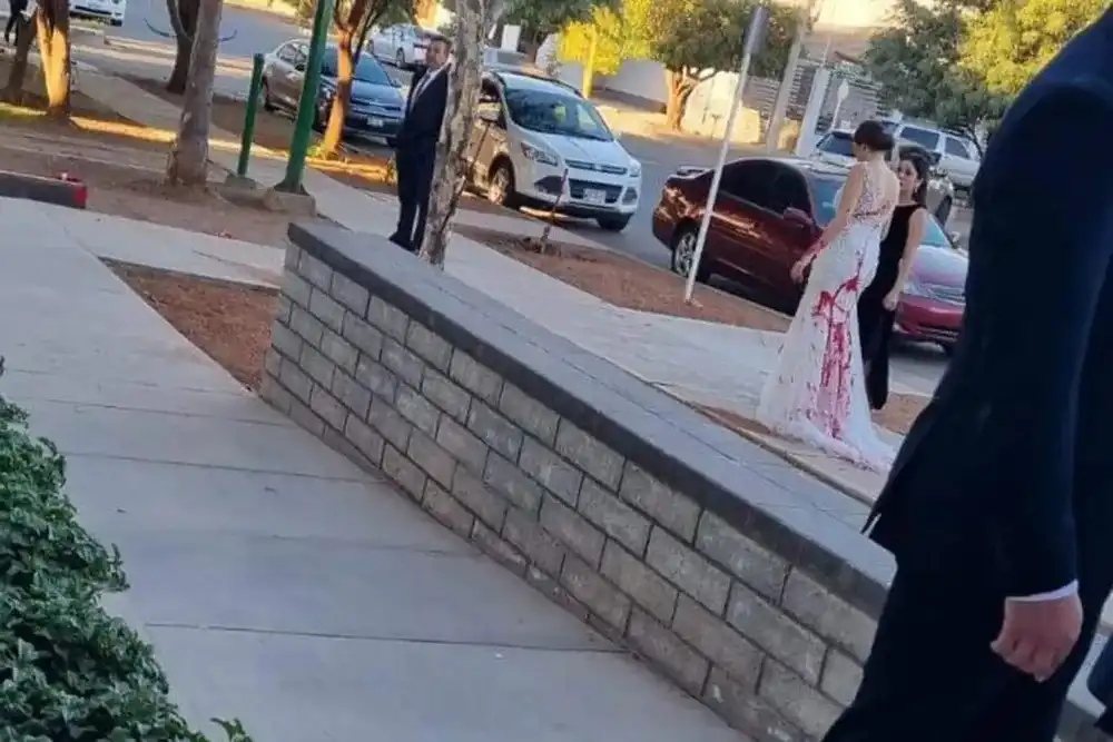 Sogra contrata homens para jogar tinta vermelha em noiva no dia do casamento