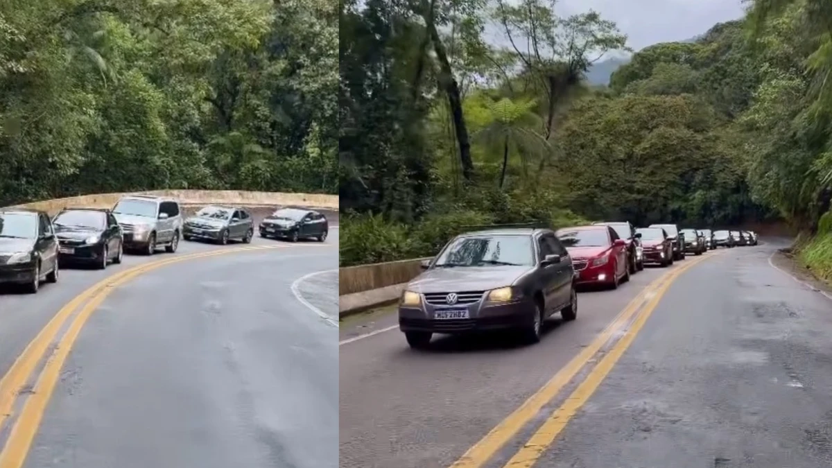 Rodovia Oswaldo Cruz em Ubatuba registra trânsito parado na volta do feriado