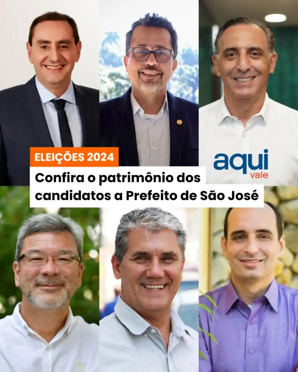 Confira o patrimônio dos candidatos a Prefeito de São José dos Campos
