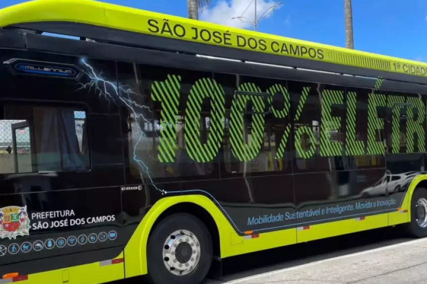 Novos ônibus elétricos começam a chegar em SJC em setembro