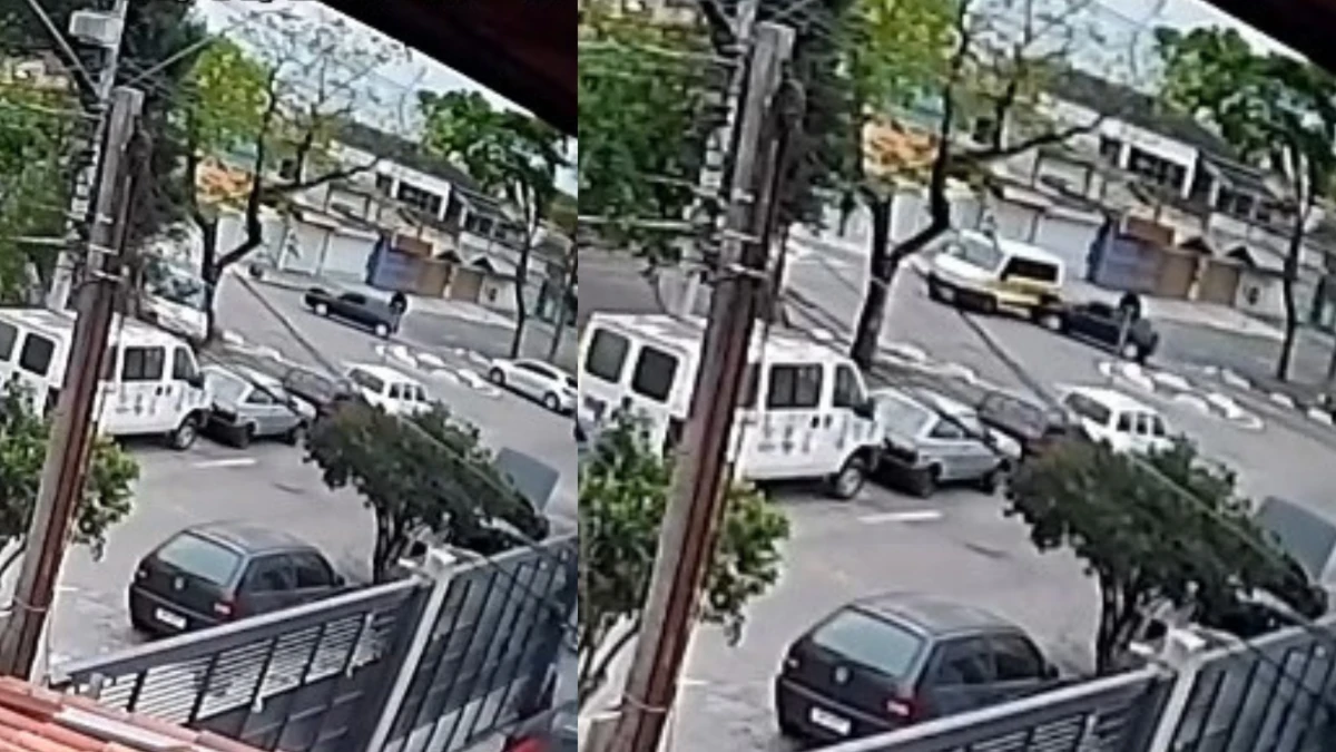 Carro bate em van escolar com cinco crianças no Jardim Morumbi