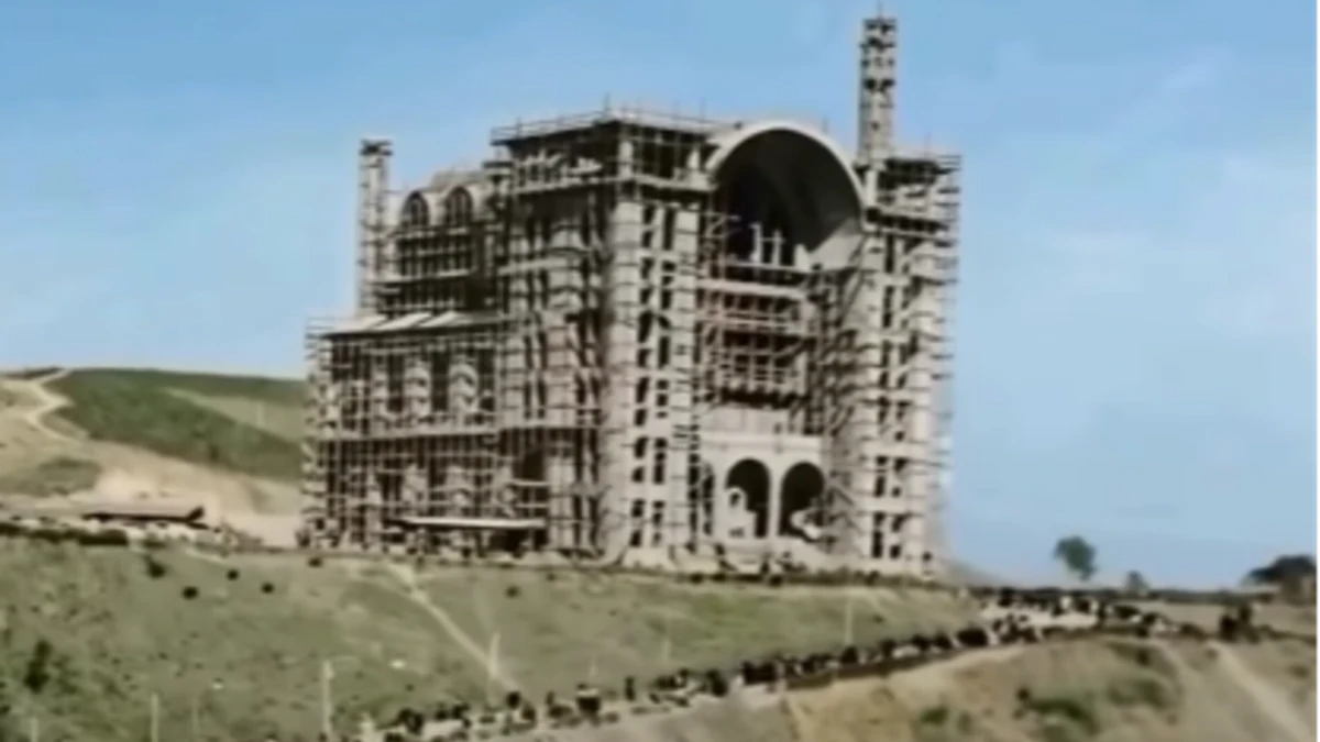 Vídeo de IA reconstitui como teria sido a construção do Santuário de Aparecida nos anos 50