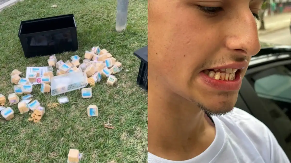 Homem ataca vendedor de paçoca e destrói mercadoria