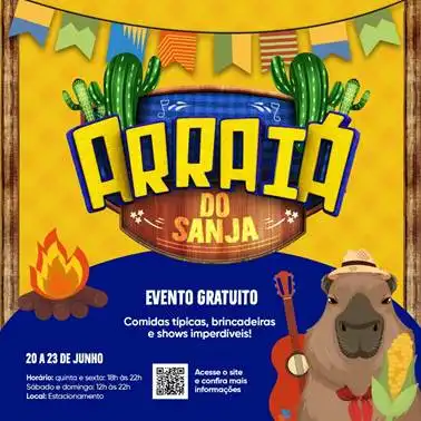 CenterVale Shopping celebra a tradição das festas juninas da região e promove o "Arraiá do Sanja" com comidas típicas e atrações musicais