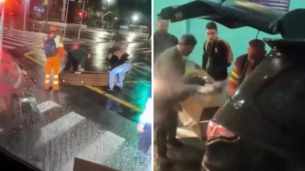 Caixão cai de carro funerário durante transporte em São Paulo