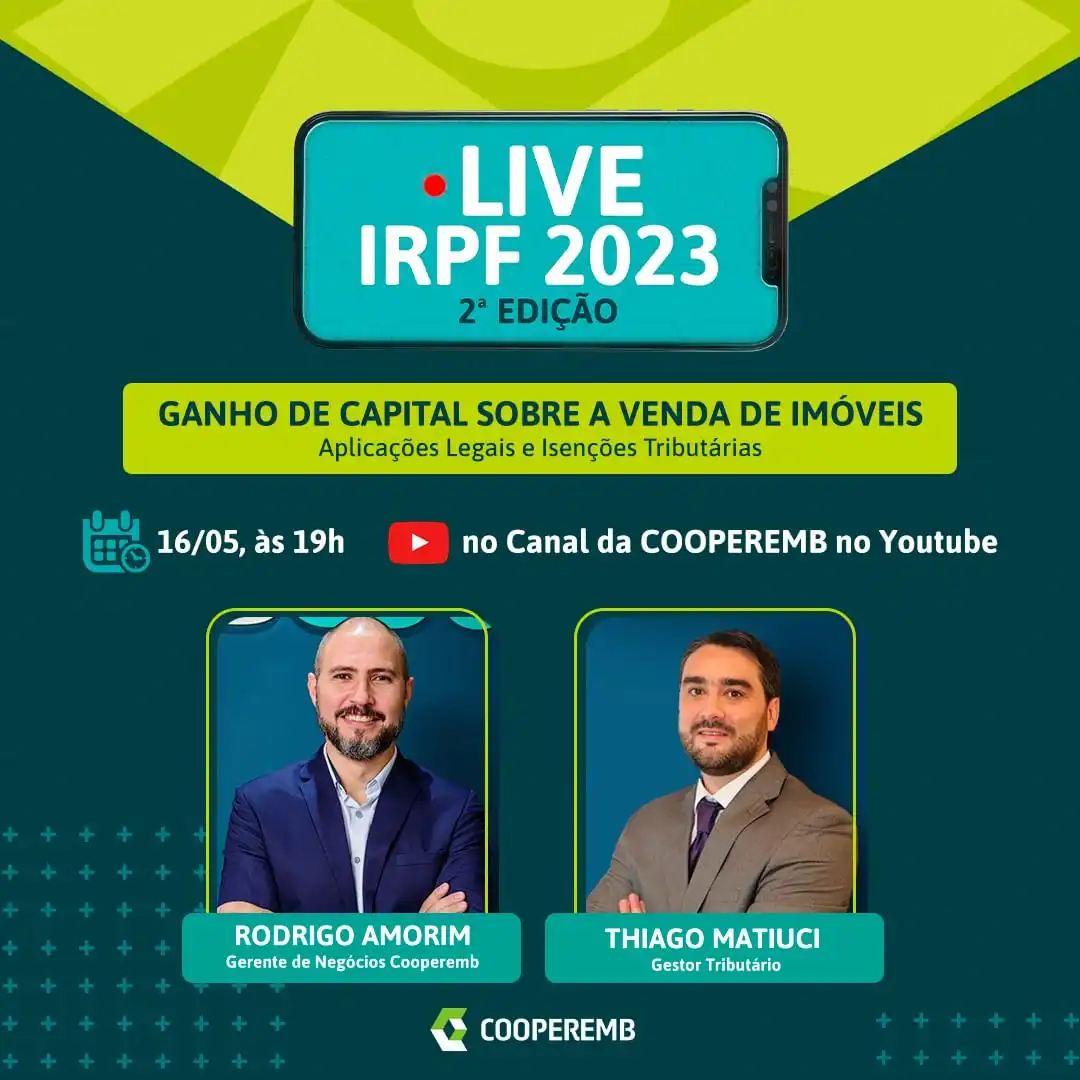 Live promovida pela Cooperemb ajuda contribuintes a esclarecer dúvidas sobre Imposto de Renda