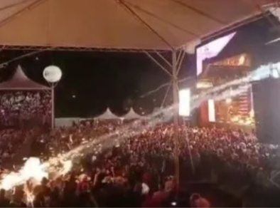 Fogos de artifício deixam jovem machucada em show do Gustavo Mioto