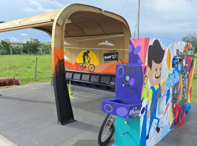 Urbanova ganha espaço com calibrador e bebedouro para ciclistas