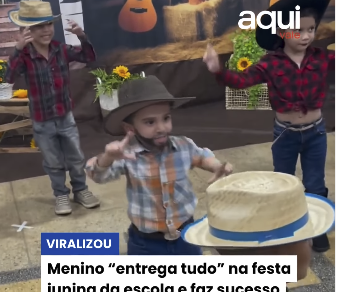 Menino “entrega tudo” na festa junina da escola e viraliza na internet