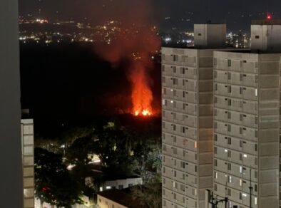 Incêndio atinge vegetação no Banhado nesta quinta (08) em São José