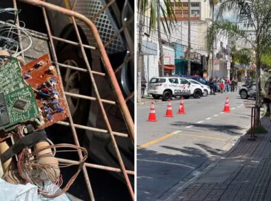 Suspeita de bomba mobiliza policiais do GATE e interdita rua no centro de Taubaté