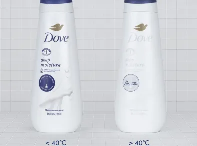 Dove lança embalagem que detecta quando a água do chuveiro está muito quente 