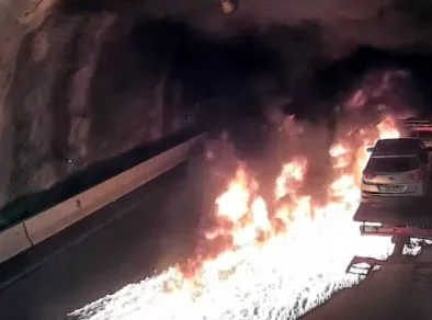 Incêndio no túnel da Tamoios mobiliza bombeiros nesta segunda (08)