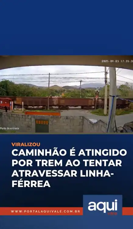 Acidente entre trem e caminhão