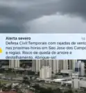 Defesa Civil emite alerta severo de temporal e rajadas de vento